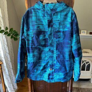 Ride Snowboard Mens Large Gatewood Blue Striped Snowboading Skiing Winter Jacket